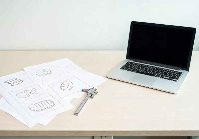 Illustration of a procurement desk reviewing cutting-spec sheets, not a mapped storefront